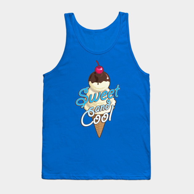 Sweet and cool ice cream cone with light blue